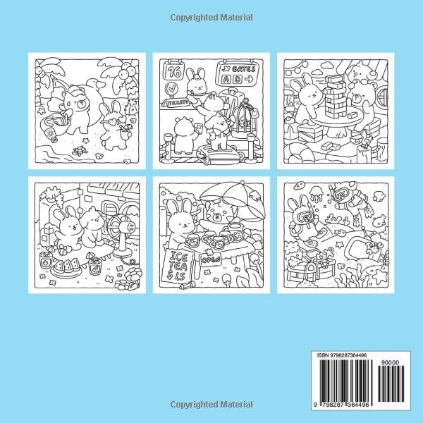Summer Cuties: Cute Coloring Book for Adults & Teens Featuring Adorable Animal Friends in Cozy Summer Scenes for Relaxation
