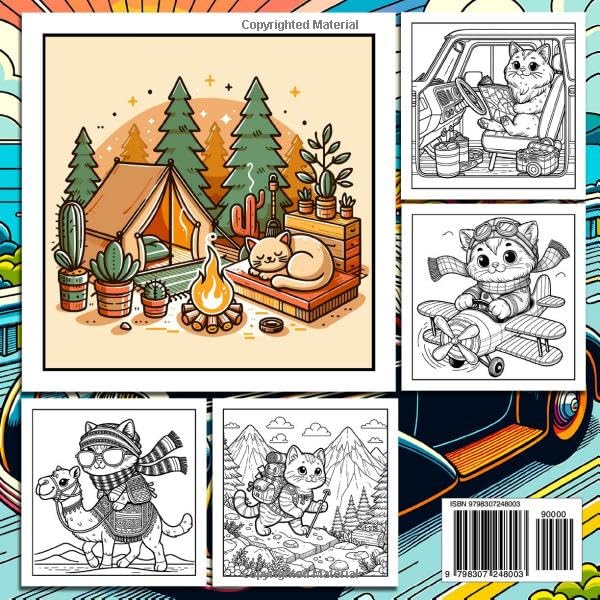 Fuzzy Hygge coloring book: cat Travel and Relax – A Cozy Journey for Cat Lovers (pet)