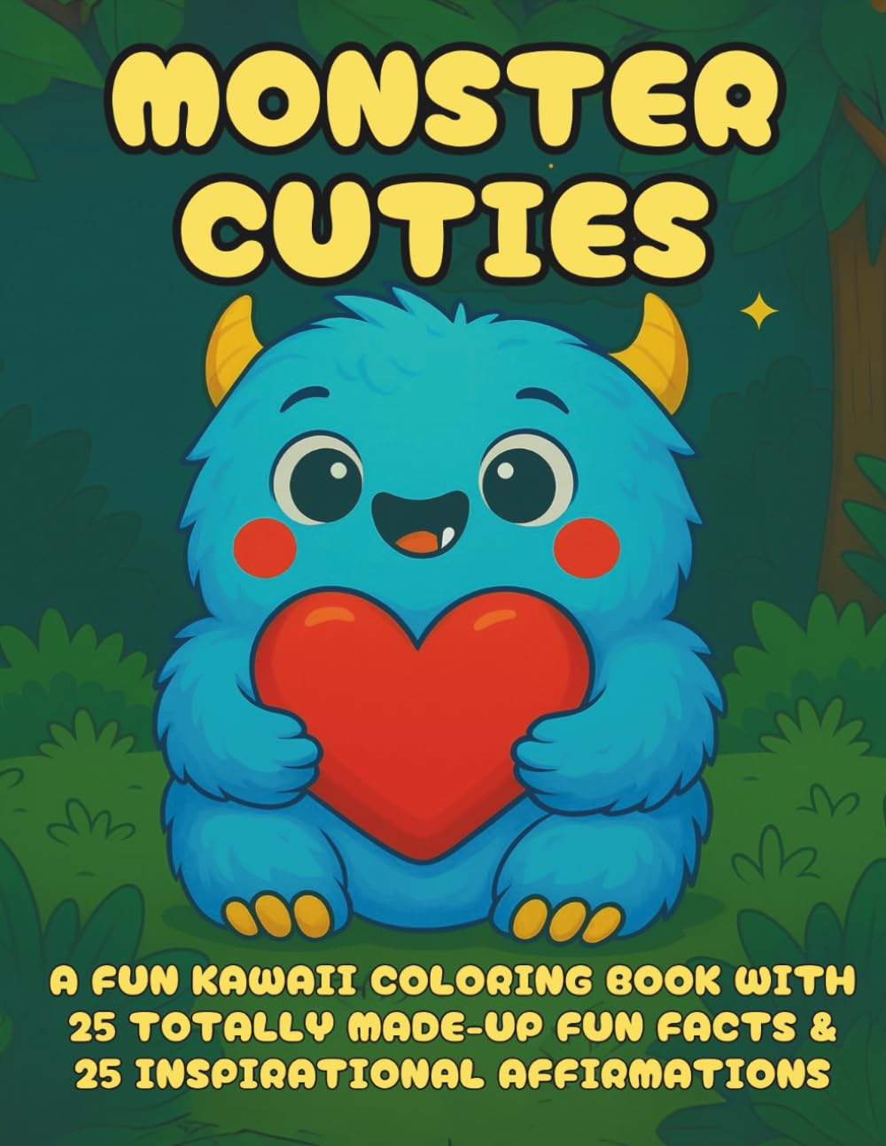 Monster Cuties: A Fun Kawaii Coloring Book with 25 Humorous, Totally Made-Up Fun Facts About Monsters and Ghosts - Not Just for Halloween! (Cuties-Series)
