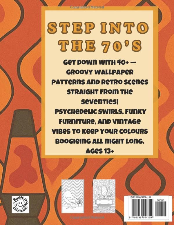 Groovy Walls & Retro Scenes: A Far-Out 70’s Retro Wallpaper Colouring Experience