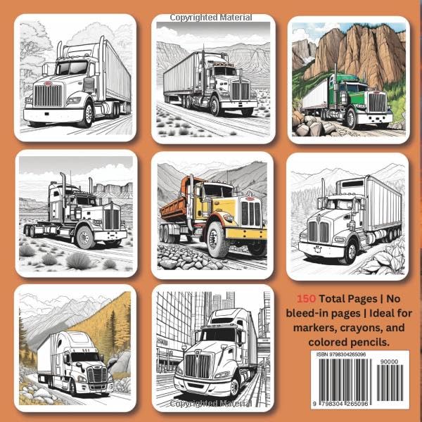 American Trucks Coloring Book: The Ultimate American Trucks Coloring Journey. Escape into the World of Powerful Trucks and Vibrant Adventures! (Car Coloring Books)