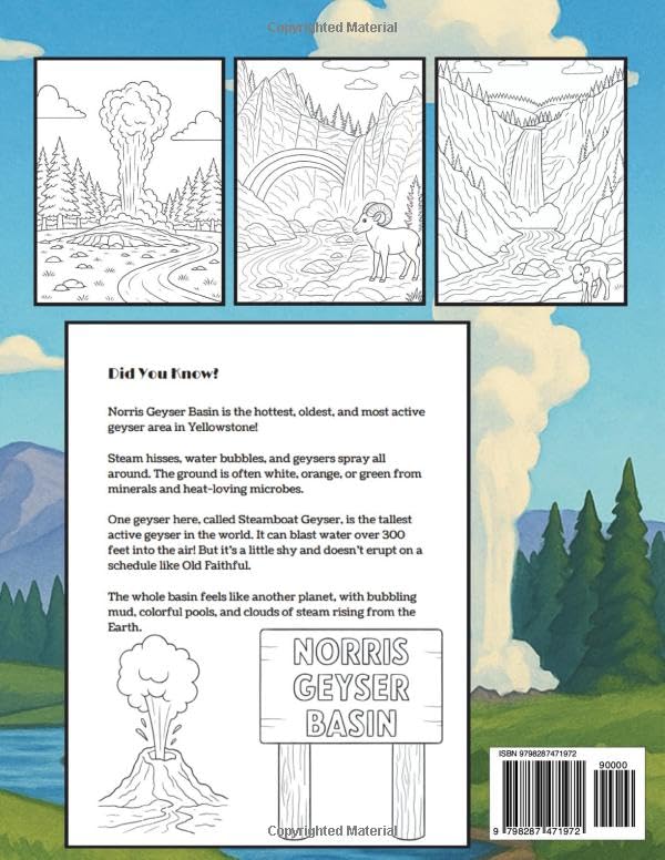 Yellowstone National Park Deluxe Coloring Book