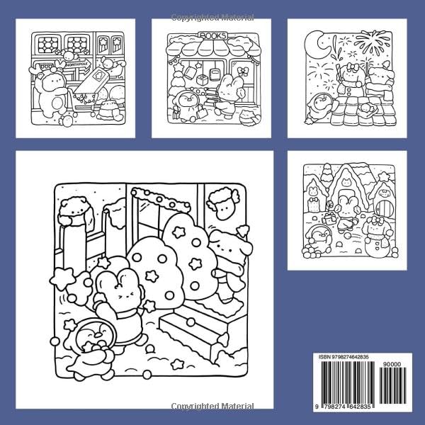 Winter Hygge Coloring Book: Unwind With Peaceful Christmas Coloring Pages with Fuzzy Friends, Festive Scenes, Comforting Days for Teens & Adults to Have Fun
