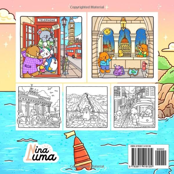 Snuggly Friends - Discovering Europe: Cozy & Comfy Travel Coloring Book for Adults and Teens with Cute and Fuzzy Animal Friends, Hygge Vibes for Relaxation and Exclusive Music
