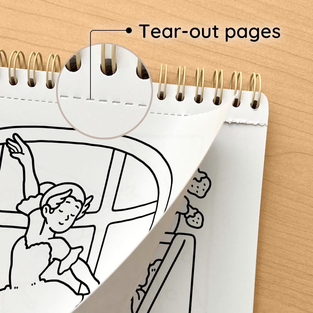 Coco Wyo Coloring Book (Spiral Bound) & Sticker Set for Adults & Teens - Girl Moments 2