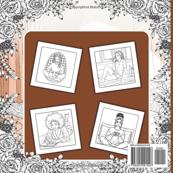 Black Girl Moments Coloring Book: 92 Pages • 44 Easy & Bold Coloring Designs • Single‑Sided • For Teens & Adults