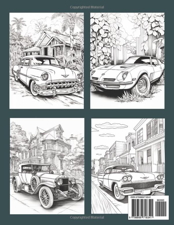 Classic Cars Adult Coloring Book: A Collection of Cars from Every Era | Stress Relief and Relaxation | Over 100 Pages