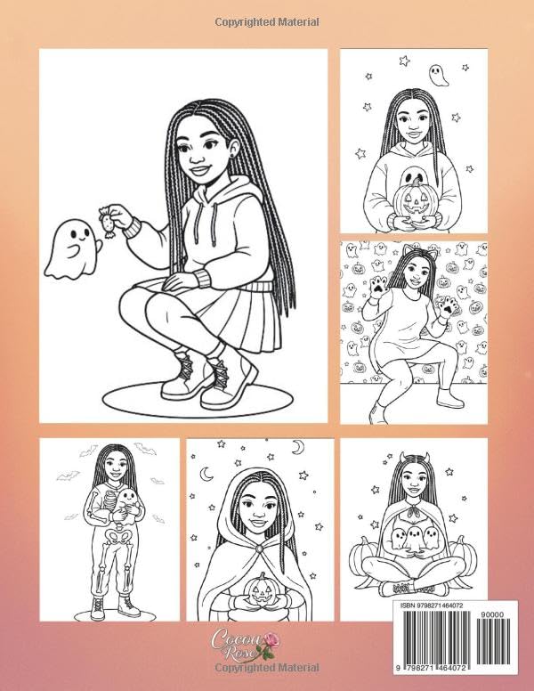 Spooky But Cute: A Halloween Coloring Book for Black Women Featuring Witches, Pumpkins, Cozy Haunted Scenes, and Playful Gothic Designs for Relaxation, Creativity, and Fun