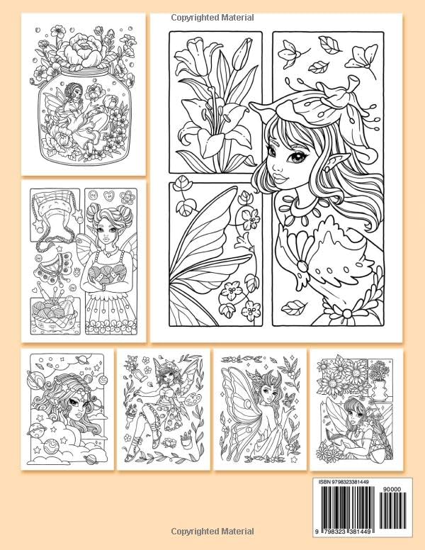Fairy Beauties: Coloring Book for Adults, Women, and Teens Featuring Beautiful Fantasy Fairies for Relaxation