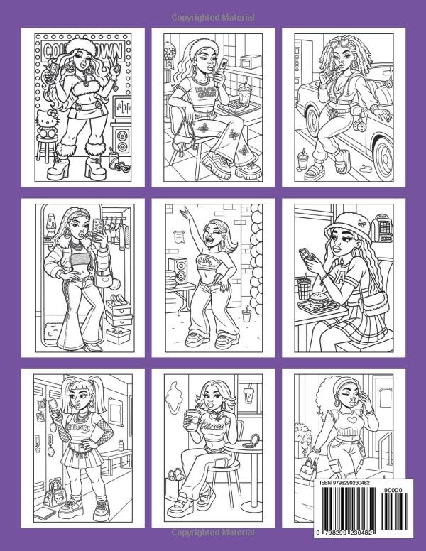 Y2K Coded: 90s Baby Reloaded: A Nostalgic Baddie Coloring Book for Girls Who Slay the Retro Way