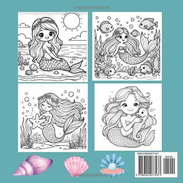 Kids Cute Mermaid Coloring Book: A Magical Coloring Journey Under the Sea for Kids 4-8