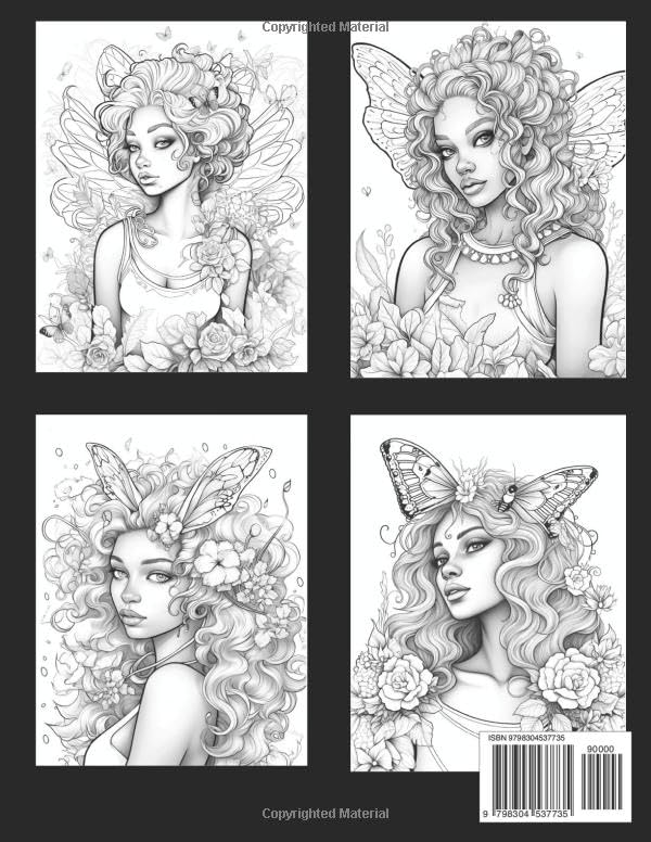 Fairy Black Women Coloring book: Celebrate Diversity and Magic with Stunning Fairy Designs Inspired by Black Beauty