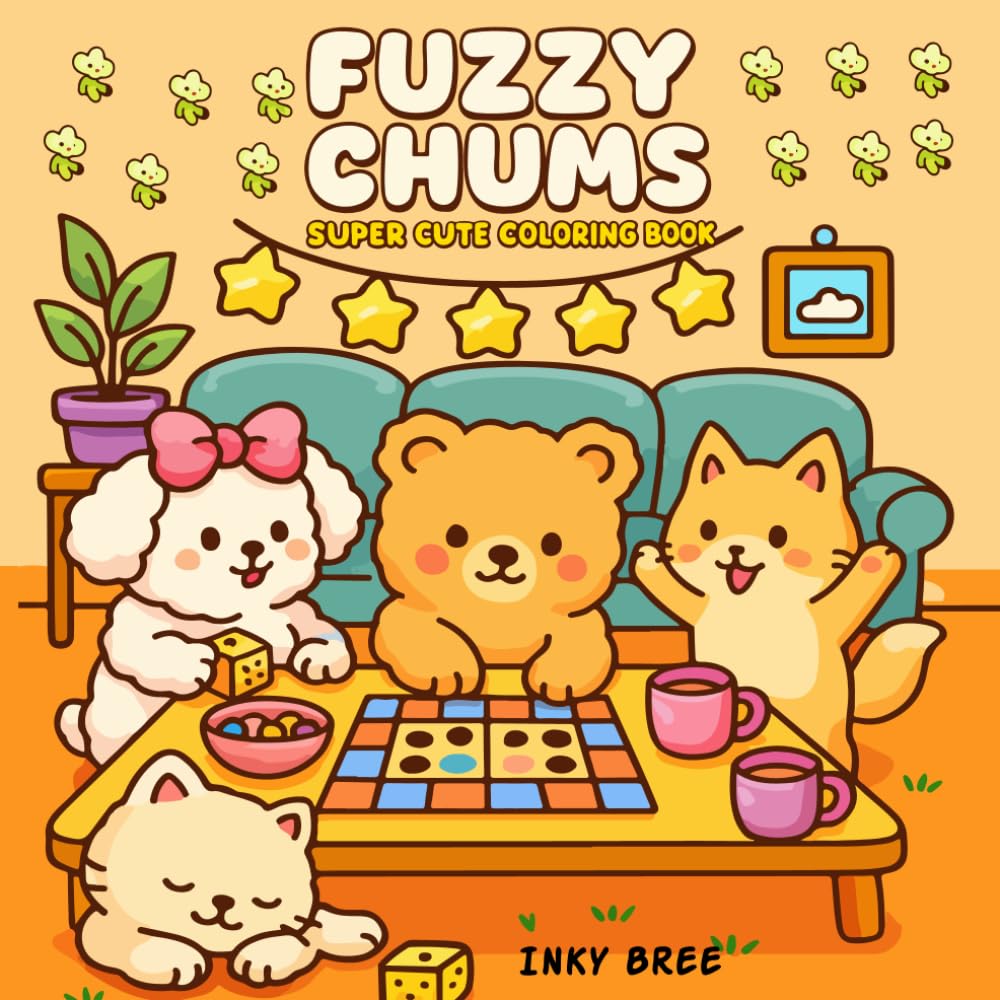 Fuzzy Chums: Super Cute Coloring Book