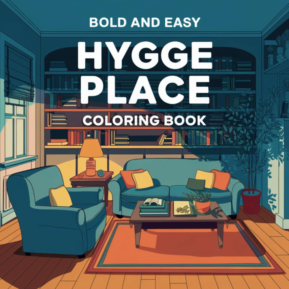 Hygge Place Coloring Book: Bold and Easy Stress Relief Designs for Adults and Teens (Bold & Easy Coloring)