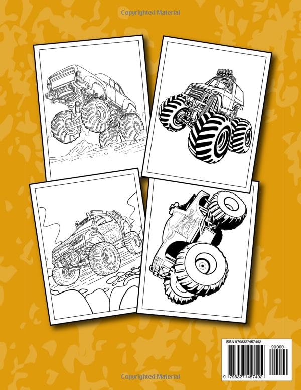 Monster Truck Coloring Book For Kids: Fun Coloring Pages For Boys and Girls Ages 4-8 Who Love Monster Trucks