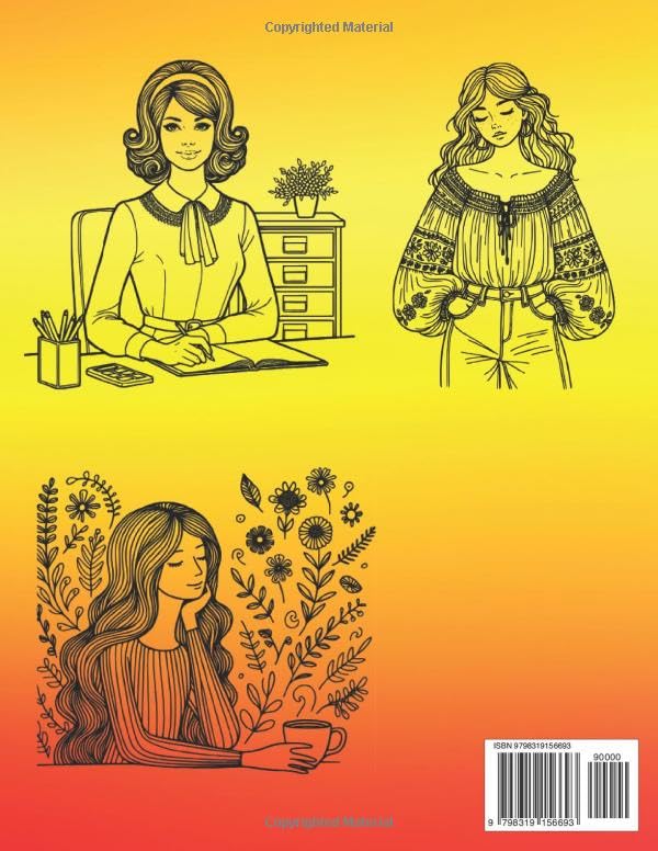 1970s Fashion Coloring Book