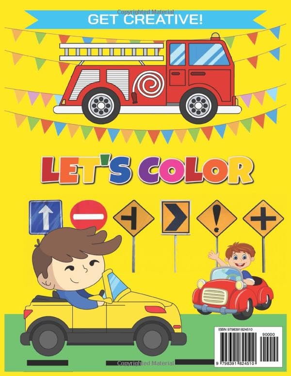 TRUCKS, TRAINS, CARS AND PLANES COLORING BOOK: EASY & FUN Coloring Book For Kids Ages 3 - 8 (Keep It Positive For Kids - Cool Vehicles Series (Ages 3–8))