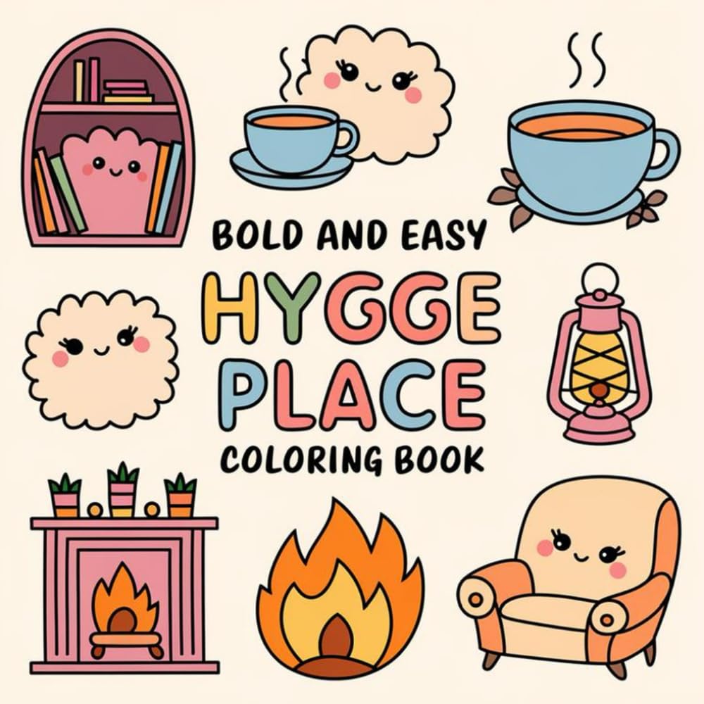 Hygge Place Colouring Book: Bold and easy
