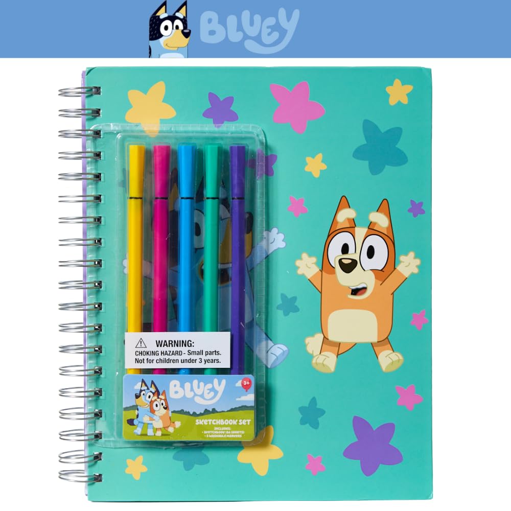 Minecraft Sketchbook Set, 5 Washable Markers, Spiral Bound, 86 Blank Pages
