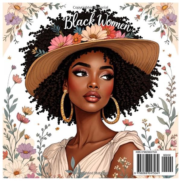 Black Women Coloring Book: 50 Coloring Pages of Beautiful Black Women for Adults: African American Women Portraits