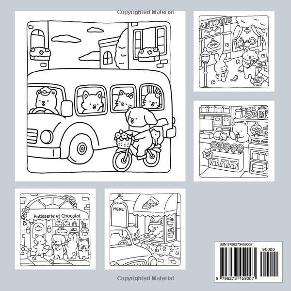 Fuzzy Cuties Coloring Book: Cute & Cozy Coloring Pages with Adorable Animal Characters in Everyday Hygge Moments and Sweet Scenes for All Ages Relaxation and Joy