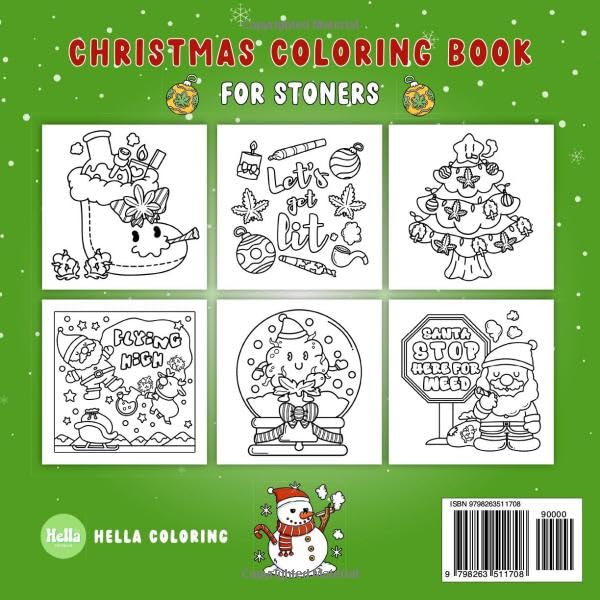Cozy Stoner Christmas: Bold and Easy Christmas Coloring Book for Adults, Stocking Stuffer for Stoners