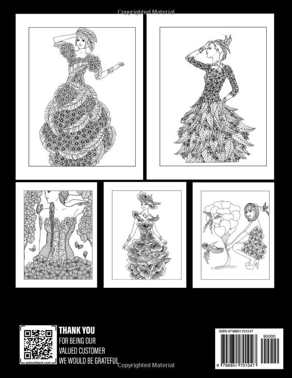 Flower Fashion Coloring Book: Beautiful Style Premium Quality Coloring Pages | Beautiful Gifts For Adults And Best Idea For Teens In 8.5x11 inch