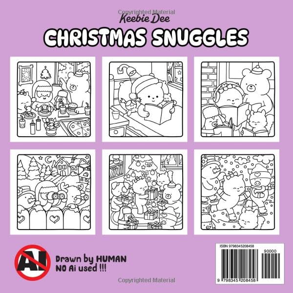 Christmas Snuggles A Cozy Holiday Hygge Coloring Book: Cute Little Animal Friends Celebrating the Season for Adults and Teens