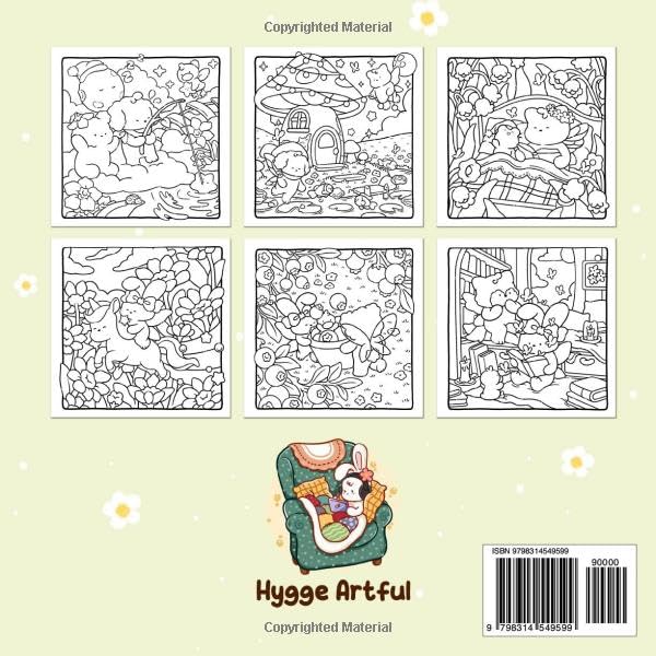 Dreamy Fuzzy: A Cute & Cozy Coloring Book for Adults and Teens Featuring Adorable Animals Friends in Magical Scenes for Stress Relief