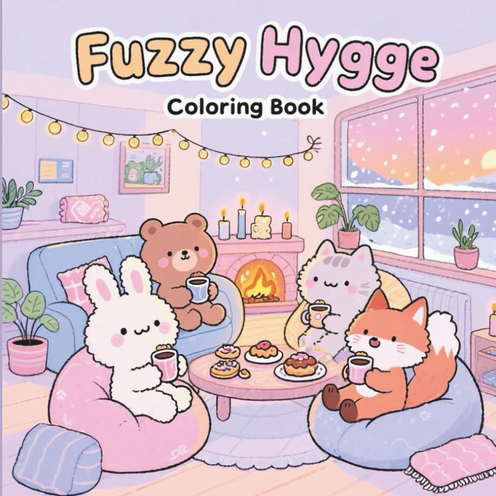 Fuzzy Hygge Coloring Book: Cute and Cozy Animal Designs for Stress Relief, Relaxation, and Mindfulness for Adults & Teens