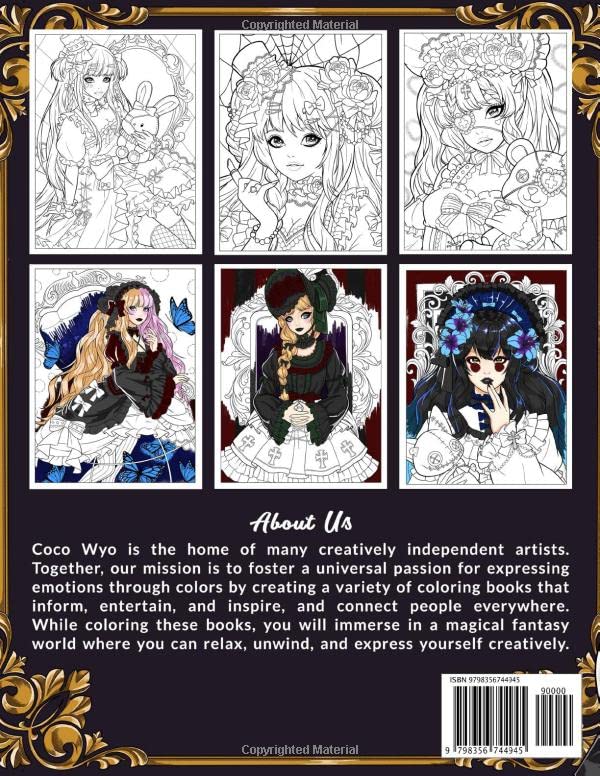 Gothic Lolita Princesses Coloring Book: Adult Coloring Book Features Beautiful Illustrations of Gothic Lolita For Stress Relief and Relaxation