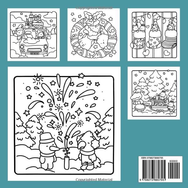 Cute Christmas Coloring Book: Fuzzy Hygge Coloring Pages featuring Adorable Animal Friends in Festive Moments, Cozy Vibes, and Peaceful Winter for All Ages Relaxation