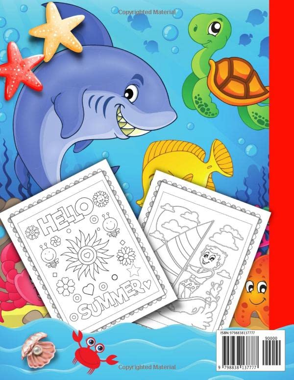 Letter Tracing & Summer Coloring Book: Fun Activity Handwriting Workbook Preschoolers and Kindergarten Kids | Under 10 Dollars
