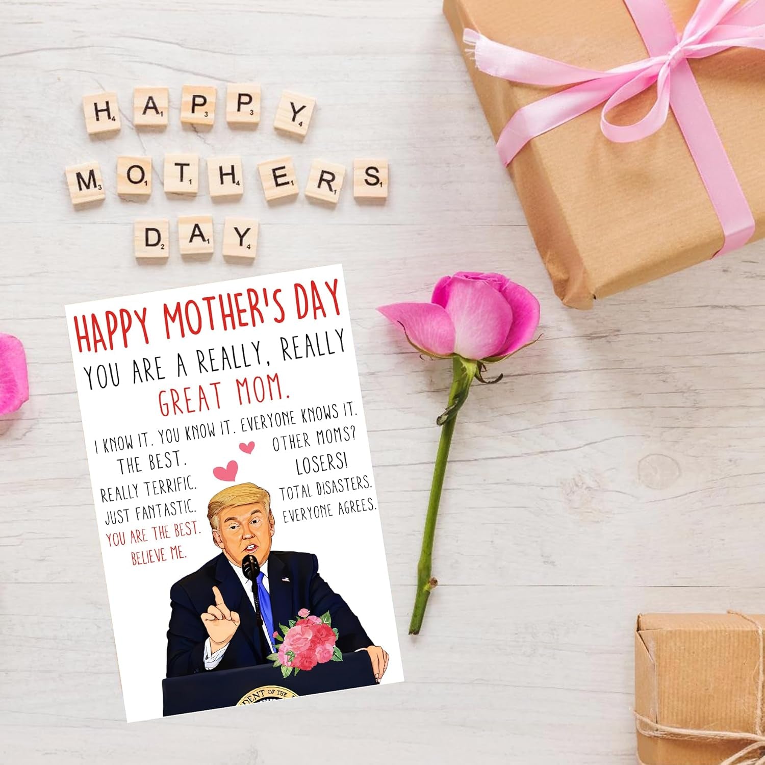 Happy Mothers Day Card for Mom - Funny Mother Birthday Card with Envelope, Best Mom Gifts from Daughter Son Kid, Ideal Mothers Day Birthday Cards for Mama, Grandma, Stepmom, Her, Women