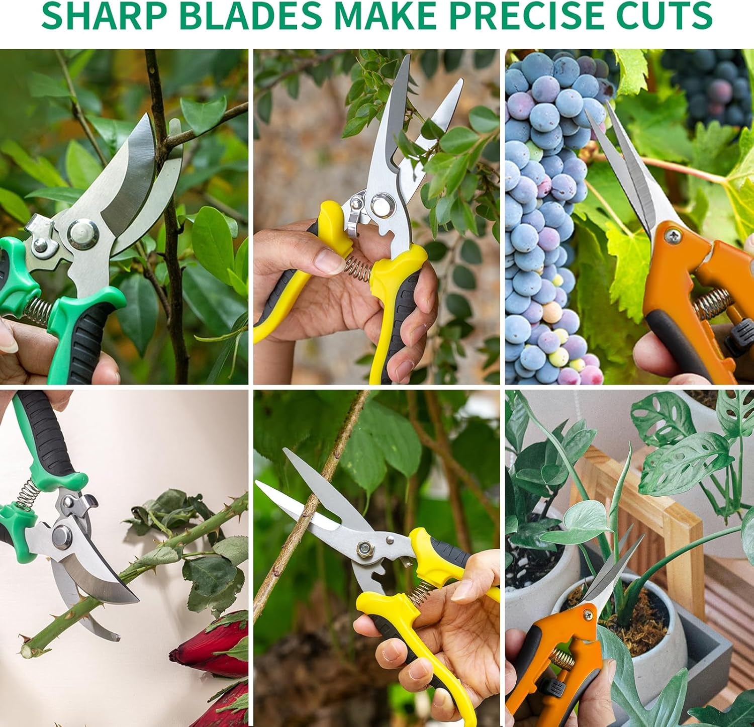 Garden Pruning Shears 3 Pack Gardening Shears Garden Scissors Stainless Steel Plant Flower Scissors Clippers Pruning Shears Tijeras De Jardinería