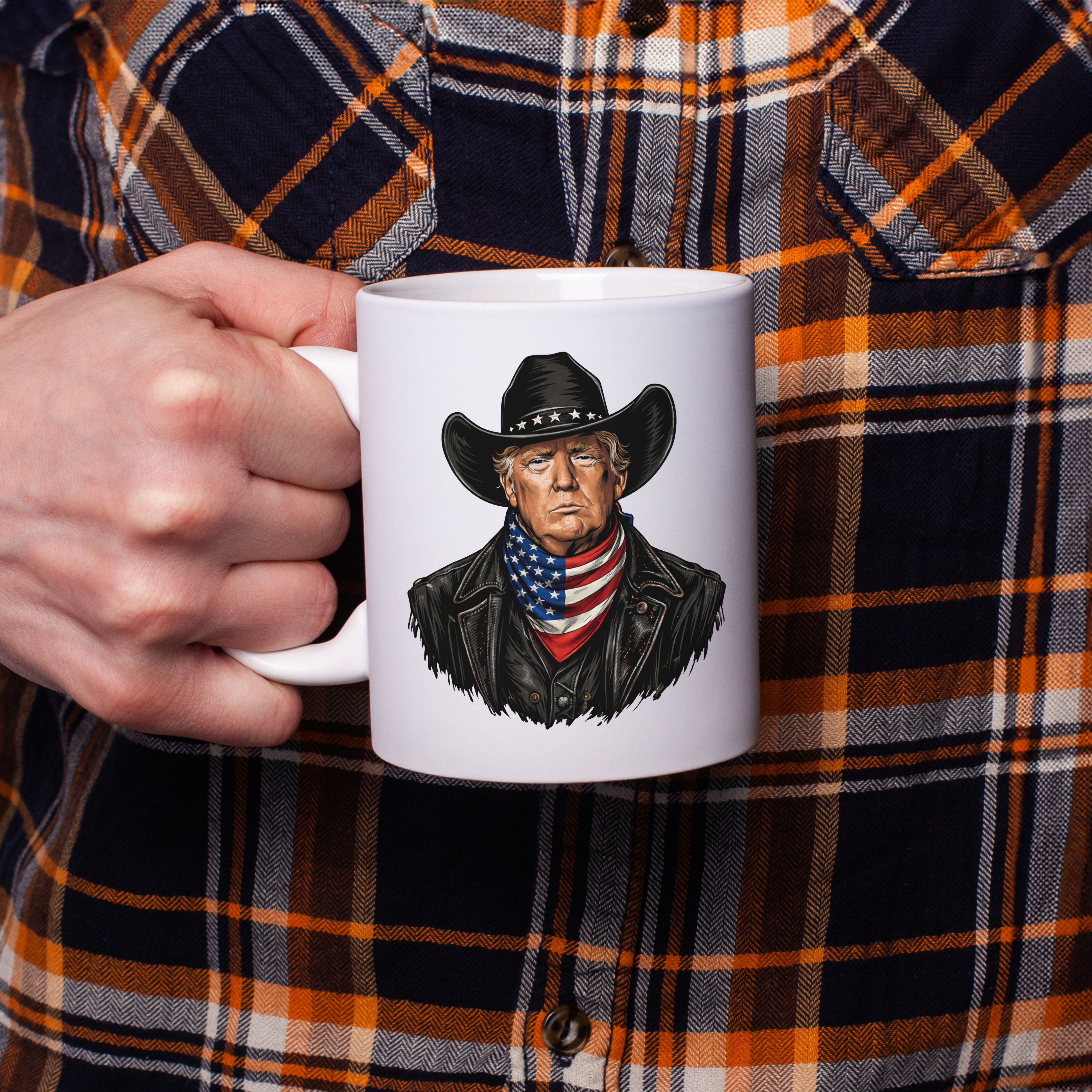 Trump 2024 Coffee Mug, Cowboy Outlaw Flag Mug, Patriotic Election Gift