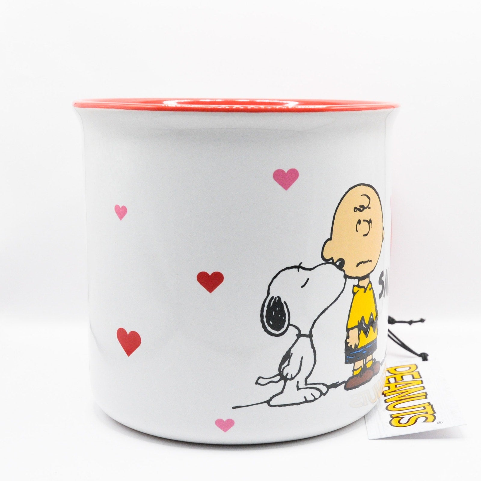 Peanuts Valentine's Day Mug, Snoopy and Charlie Brown, 20oz Ceramic Coffee Cup