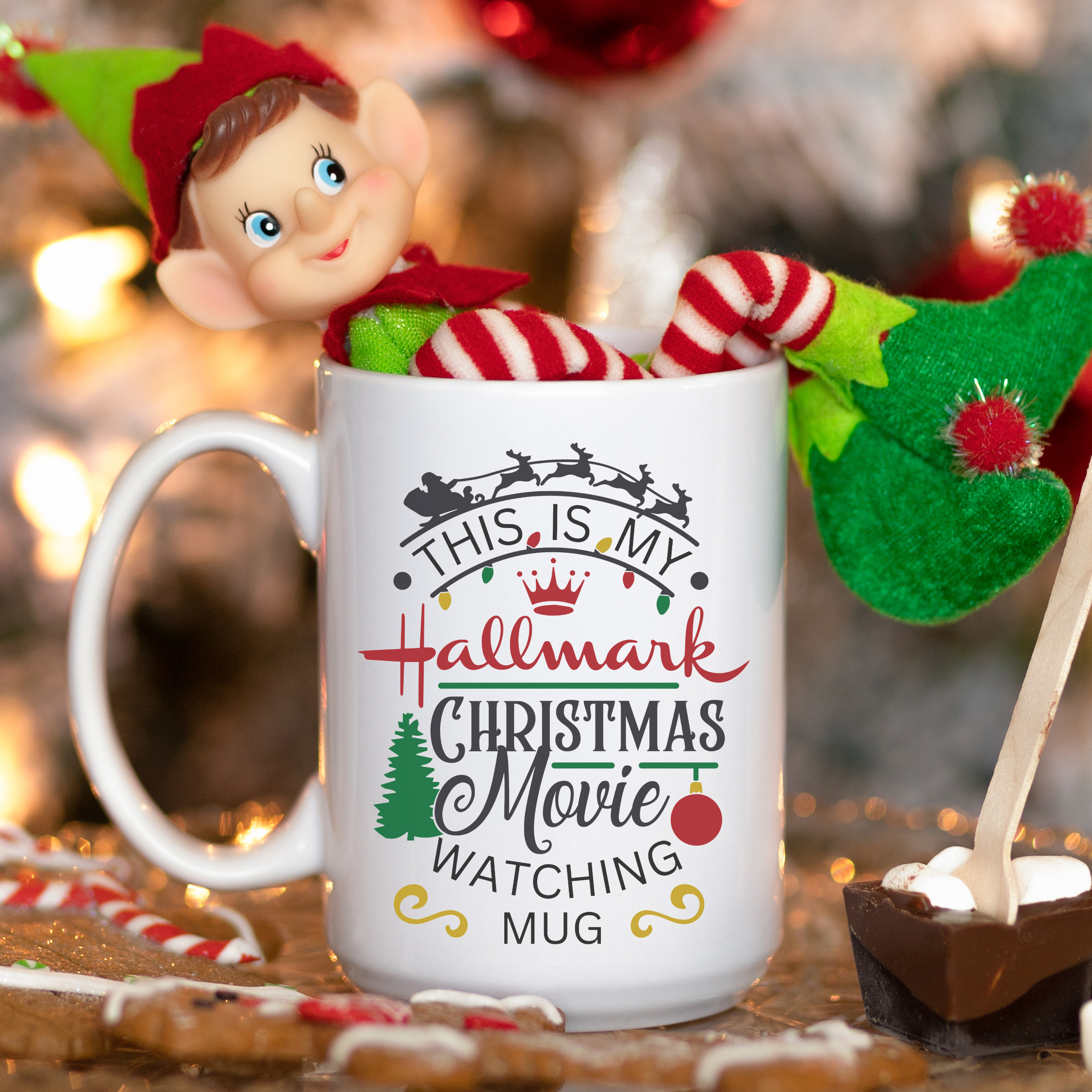 Christmas Movie Watching Mug - Festive Holiday Ceramic Mug (11oz & 15oz)