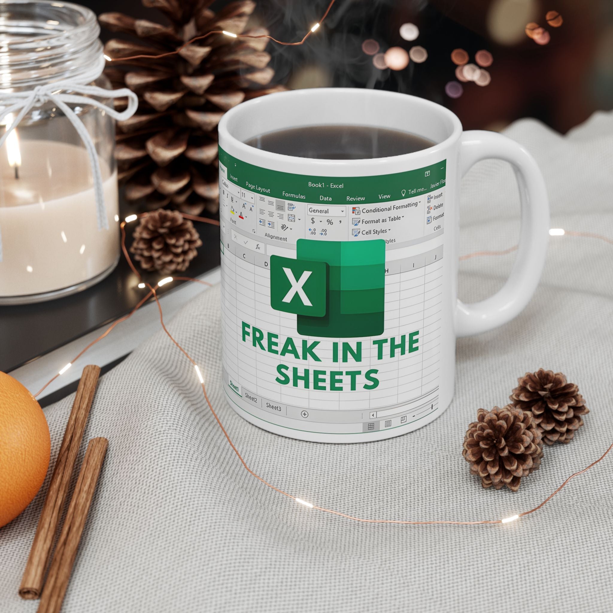 Freak In The Sheets Funny Spreadsheet Mug Gift, 11oz or 15oz