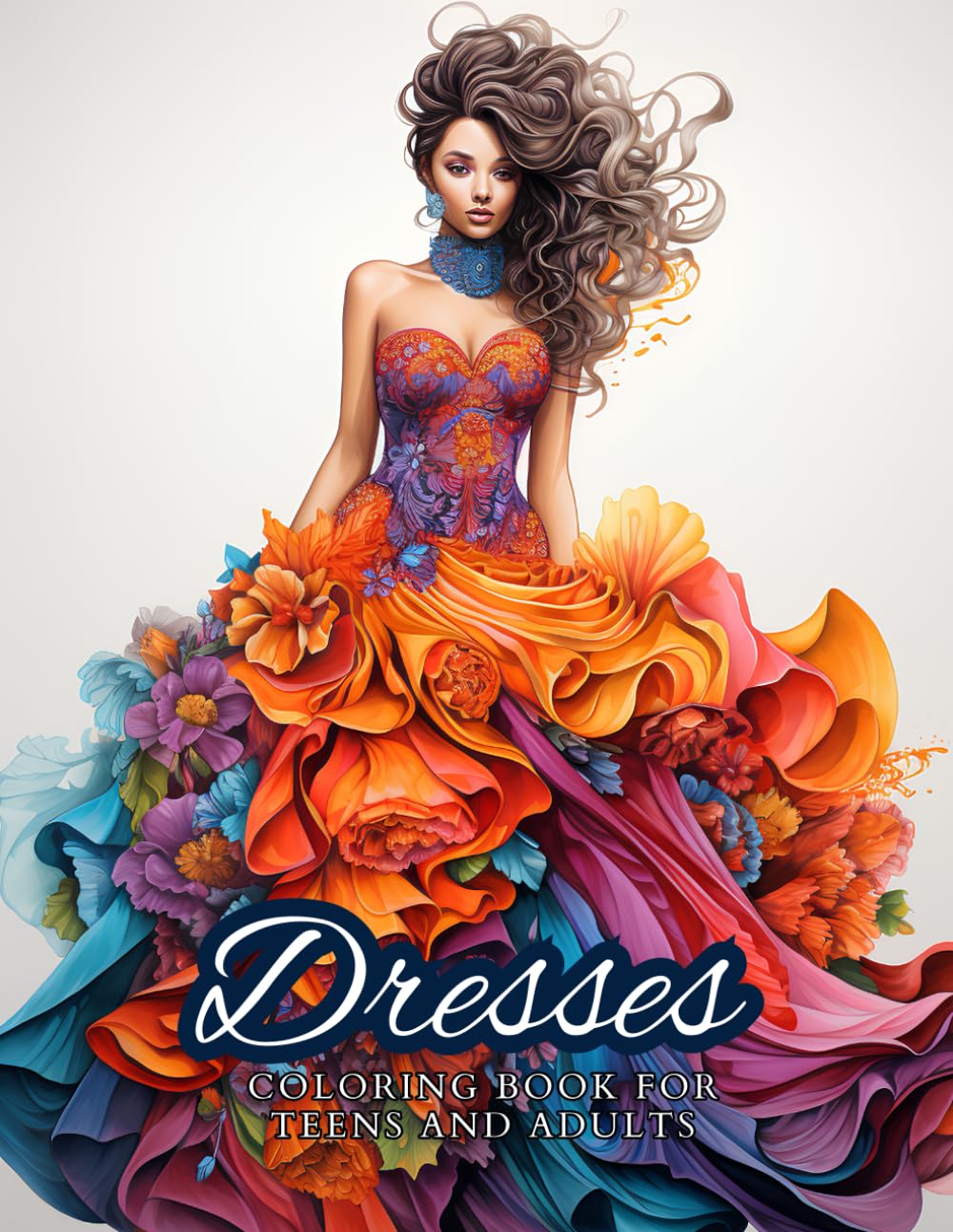 Dresses Coloring Book for Teens and Adults: 50 Beautiful and Stylish Outfits | Vintage and Modern Styles | Gowns, High Fashion Dresses, Floral Patterns and More for Relaxation and Stress Relief