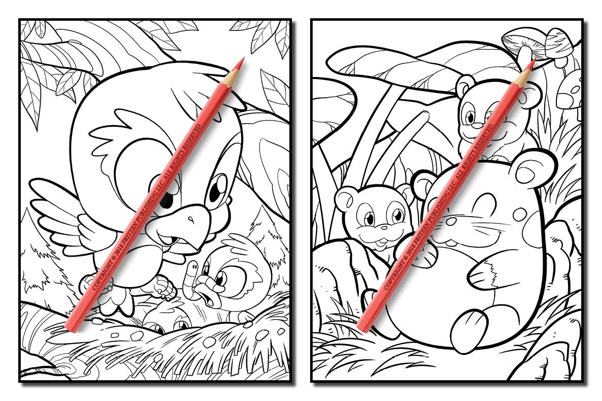 Cute Animals: An Adult Coloring Book with Fun, Easy, and Relaxing Coloring Pages for Animal Lovers