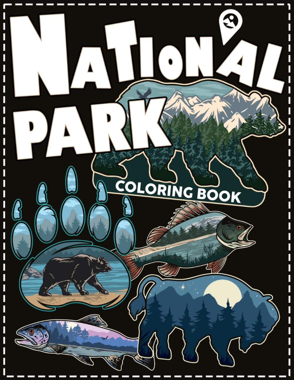 National Park Coloring Book: An Exquisite Adult Coloring Page with Detailed Pages Featuring All National Parks of the United States