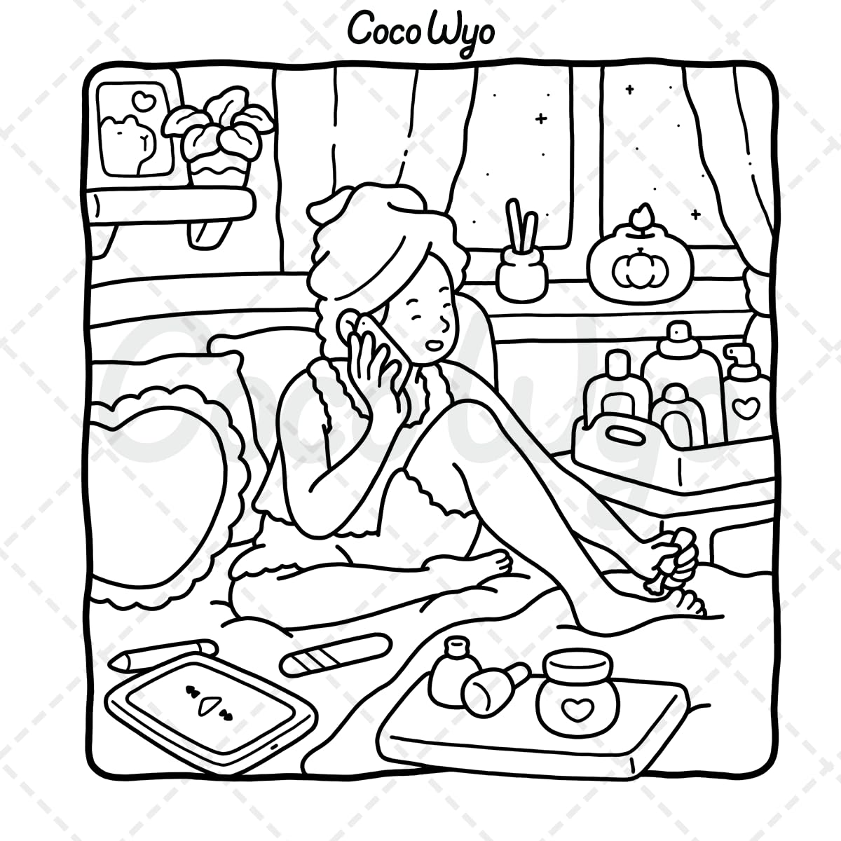 Girl Moments: Vol. 2 Coloring Book for Adults and Teens Featuring Cute Cozy Daily Activities for Relaxation