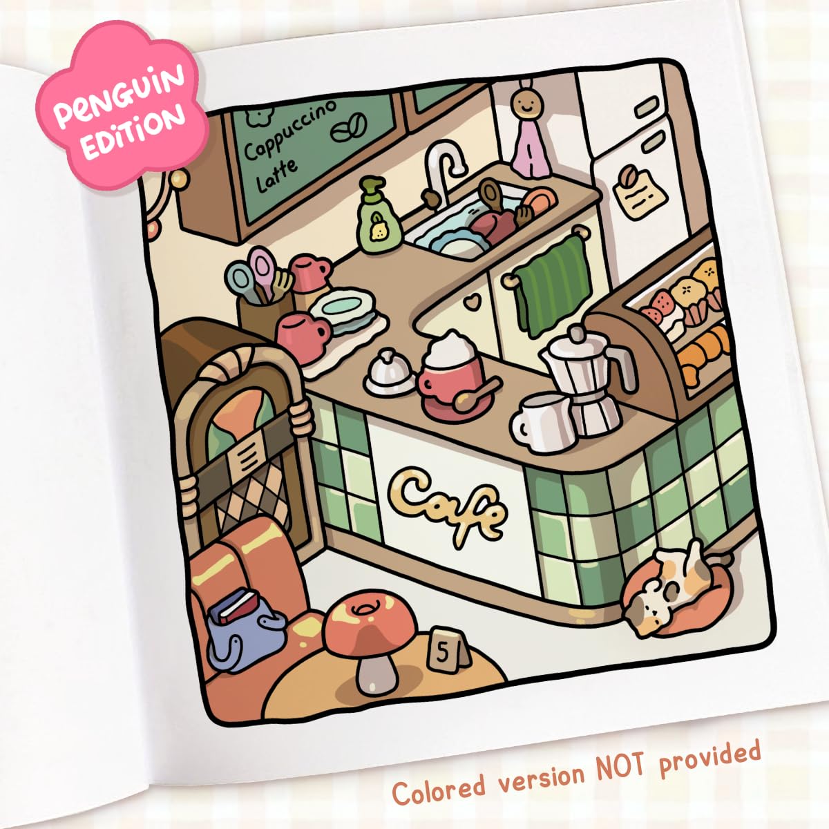 Cozy Cafe: Coloring Book for Adults and Kids (Cozy Spaces Coloring)