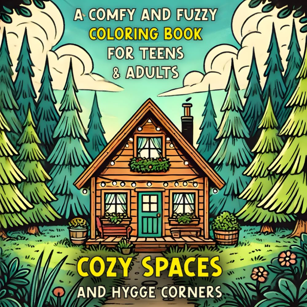 Cozy Spaces and Hygge Corners: A Comfy and Fuzzy Coloring Book of 50 Relaxing Places for Teens & Adults to Unwind and Relieve Stress