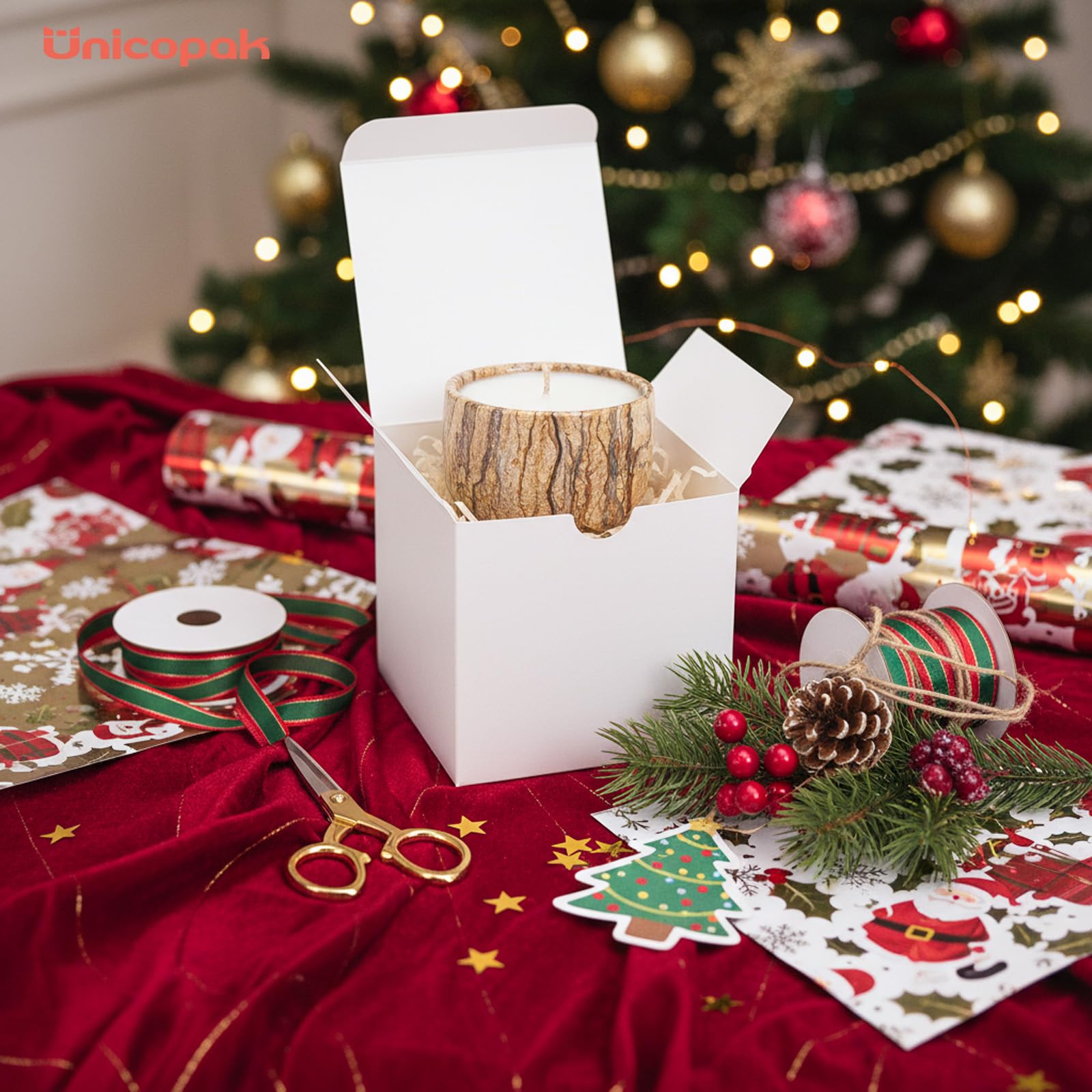 White Gift Boxes with Lids, 10 Pack, 4 x 4 x 4 in