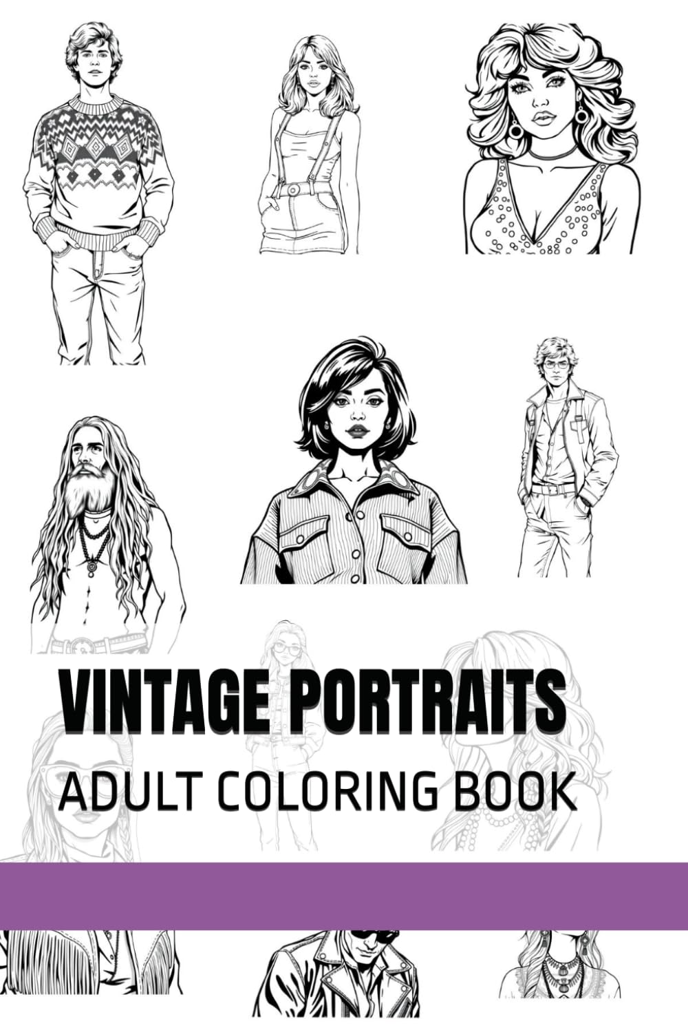 VINTAGE PORTRAITS: ADULT COLORING BOOK