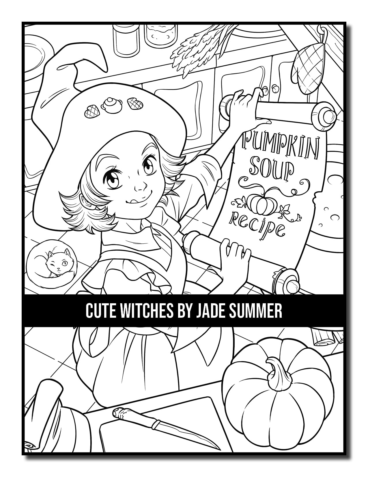 Cute Witches: An Adult Coloring Book with Adorable Gothic Scenes and Spooky Halloween Fun (Halloween Coloring Books)