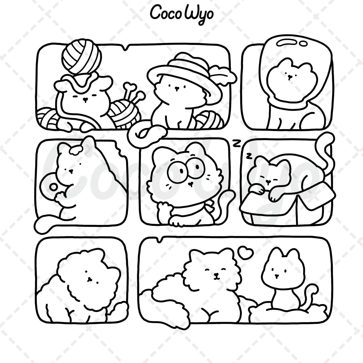 The Little Cat: Cozy Life of Kitty Coloring Book for Adults and Teens (Cozy & Cute Coloring)