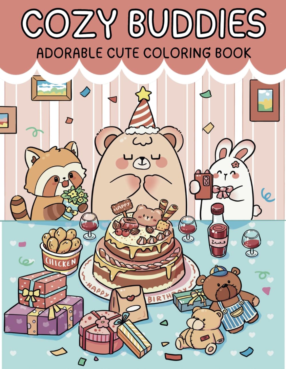 Cozy Buddies: Coloring Book for Adults and Teens Featuring Cute Animal Characters in Comfy Hygge Moments for Relaxation and Stress Relief (Cozy Buddies Series)